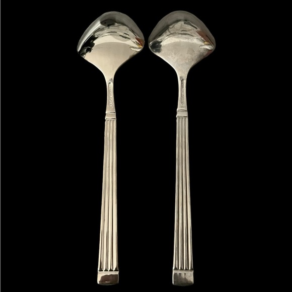Vintage Estia Gourmet Lot of 2 Serving Spoons Stainless Korea - Picture 3 of 7